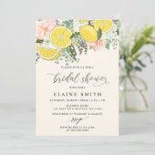 Elegant Summer Lemon Lime Citrus Bridal Shower Kaart (Staand voorkant)