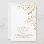 Elegant Summer Meadow Wildflower Engagement Party Kaart (Voorkant)