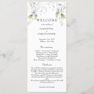 Elegant Summer Meadow Wildflowers Boho programma Programmakaart