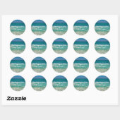 Elegant Summer Ocean Water Tropical Beach Hawaii C Ronde Sticker (Vel)