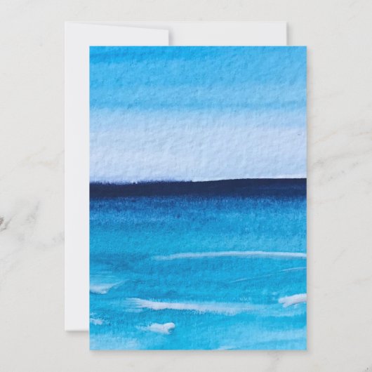 Elegant Summer Ocean Waves Beach Invitation Kaart (Achterkant)