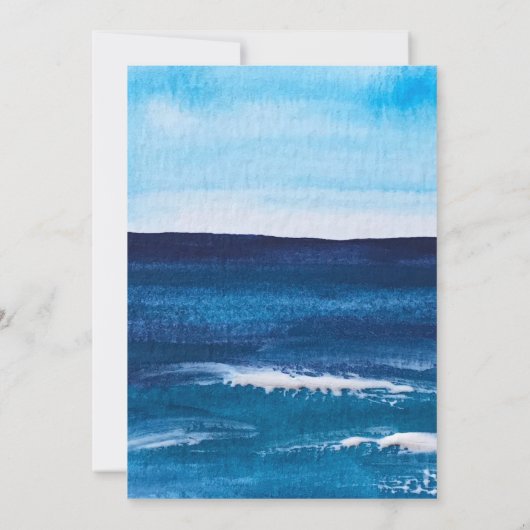 Elegant Summer Ocean Waves Beach Zee Invitation Kaart (Achterkant)