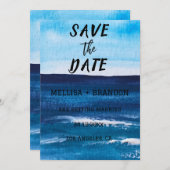 Elegant Summer Ocean Waves Beach Zee Invitation Kaart (Voorkant / Achterkant)