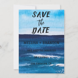Elegant Summer Ocean Waves Beach Zee Invitation Kaart