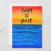 Elegant Summer Ocean Waves Sunset Beach Kaart (Voorkant)