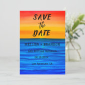 Elegant Summer Ocean Waves Sunset Beach Kaart (Staand voorkant)