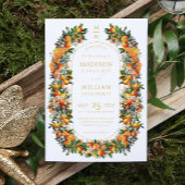 Elegant Summer Oranje Fruit Wedding Kaart