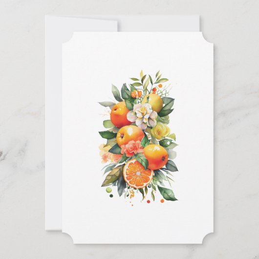 Elegant Summer Oranje Fruit Wedding Kaart (Achterkant)