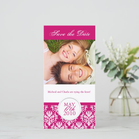 Elegant Summer Save the Date Photocard (Staand voorkant)