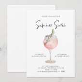 Elegant Summer Soiree Drinken Cocktail Party Pink Kaart (Voorkant / Achterkant)