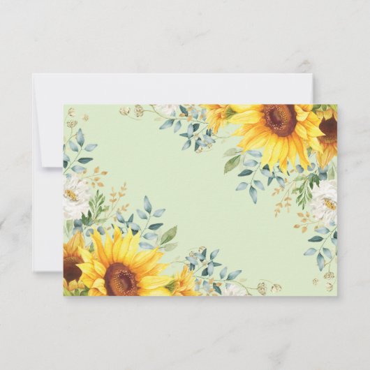 Elegant Summer Sunflower Greenery Wedding RSVP Kaart (Achterkant)