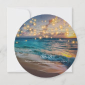 Elegant Summer Sunset Beach String Lights Wedding Save The Date (Achterkant)