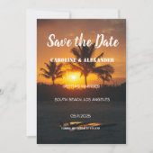 Elegant Summer Sunset Beach Tropical Weduwen Save Save The Date (Voorkant)
