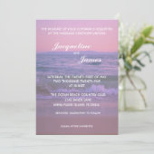 Elegant Summer Sunset Beach Wedding Kaart (Staand voorkant)