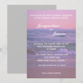 Elegant Summer Sunset Beach Wedding Kaart (Voorkant / Achterkant)