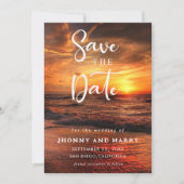 Elegant Summer Sunset Beach, Wedding Save the Date Kaart (Voorkant)