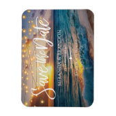 Elegant Summer Sunset Beach Wedding Save the Date Magneet (Verticaal)