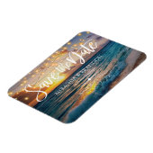 Elegant Summer Sunset Beach Wedding Save the Date Magneet (Linkerzijde)