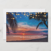 Elegant Summer Sunset Palm Beach Wedding Kaart (Achterkant)