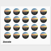 Elegant Summer Sunset Tropical Beach Hawaii Ronde Sticker (Vel)