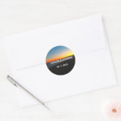 Elegant Summer Sunset Tropical Beach Hawaii Ronde Sticker (Envelop)