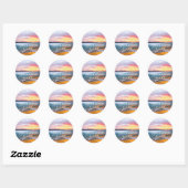 Elegant Summer Sunset Tropical Beach Hawaii Ronde Sticker (Vel)