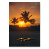 Elegant Summer Sunset Tropical Beach Hawaii Table Kaart (Achterkant)