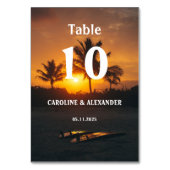 Elegant Summer Sunset Tropical Beach Hawaii Table Kaart (Voorkant)
