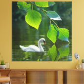 Elegant Summer Swan Canvas Afdruk (Insitu (Woonkamer))