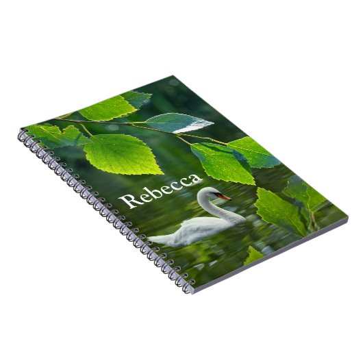 Elegant Summer Swan Notitieboek (Rechterzijde)