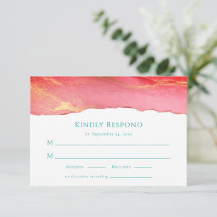 Elegant Summer Wedding RSVP Response Kaart