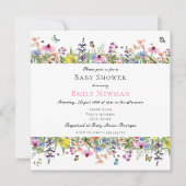 Elegant Summer Wildflower Baby shower Kaart (Voorkant)