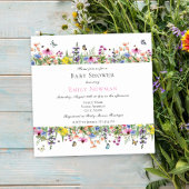Elegant Summer Wildflower Baby shower Kaart