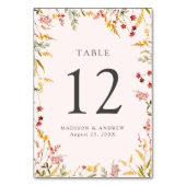 Elegant Summer Wildflower Blush Wedding Kaart (Achterkant)