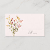 Elegant Summer Wildflower Blush Wedding Plaatskaartje (Voorkant)