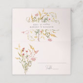 Elegant Summer Wildflower Blush Wedding Plaatskaartje (Buitenkant ongevouwen)