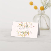 Elegant Summer Wildflower Blush Wedding Plaatskaartje (Achterkant)