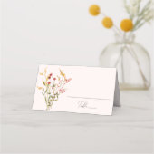 Elegant Summer Wildflower Blush Wedding Plaatskaartje (Voorkant)