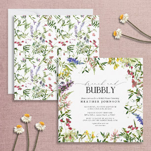 Elegant Summer Wildflower Brunch & Bubble Shower Kaart
