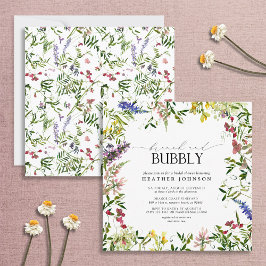 Elegant Summer Wildflower Brunch & Bubble Shower Kaart