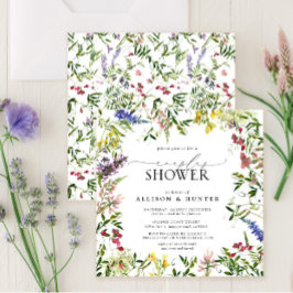 Elegant Summer Wildflower Couples Shower Kaart