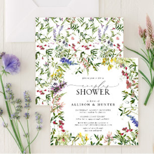 Elegant Summer Wildflower Couples Shower Kaart