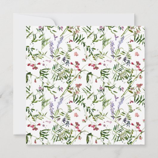 Elegant Summer Wildflower Floral Baptisme Kaart (Achterkant)