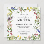 Elegant Summer Wildflower Floral Wedding Shower Kaart (Voorkant)