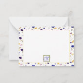 Elegant Summer Wildflower Pattern Monogrammed Notitiekaartje (Voorkant)