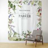 Elegant Summer Wildflower Shower Photo Booth Tapes Wandkleed (In situ)
