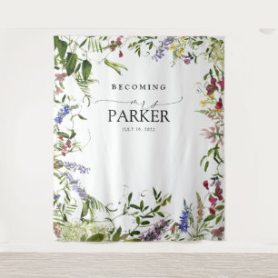 Elegant Summer Wildflower Shower Photo Booth Tapes Wandkleed