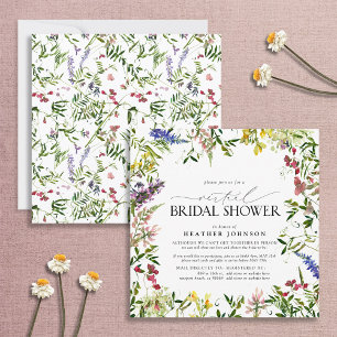 Elegant Summer Wildflower Virtual Shower Kaart