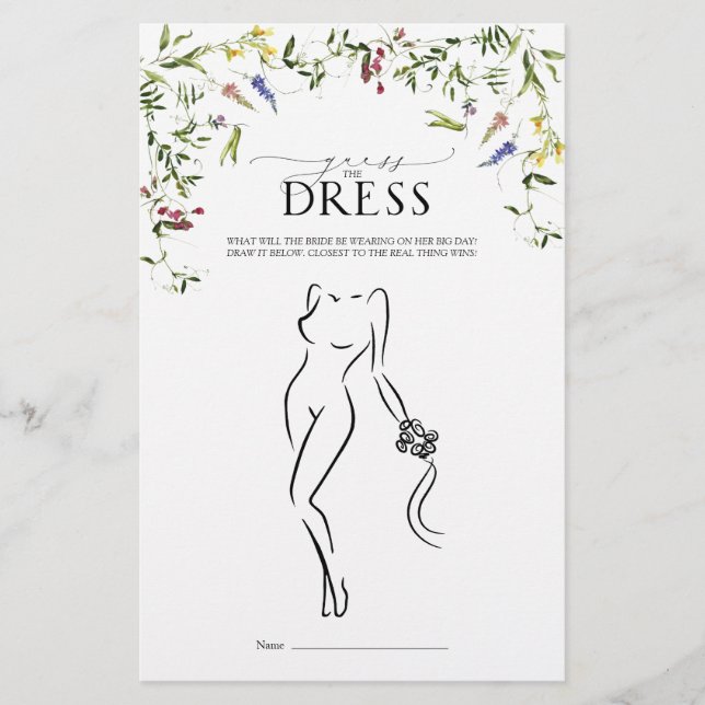 Elegant Summer Wildflower Vrijgezellenfeest Game (Voorkant)