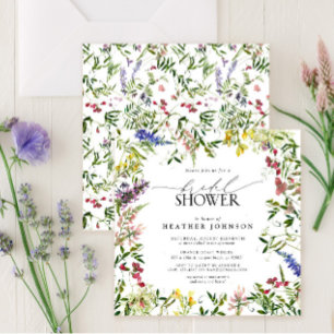 Elegant Summer Wildflower Vrijgezellenfeest Kaart